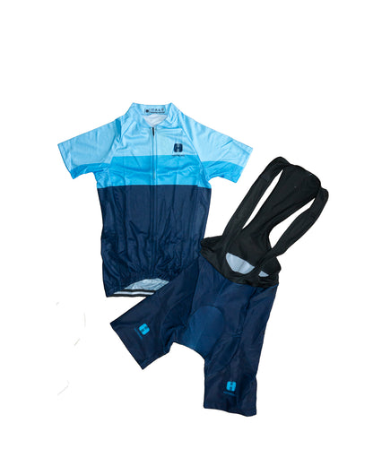 Conjunto de ciclismo mujer Hotroad, tricota y calza vista frontal